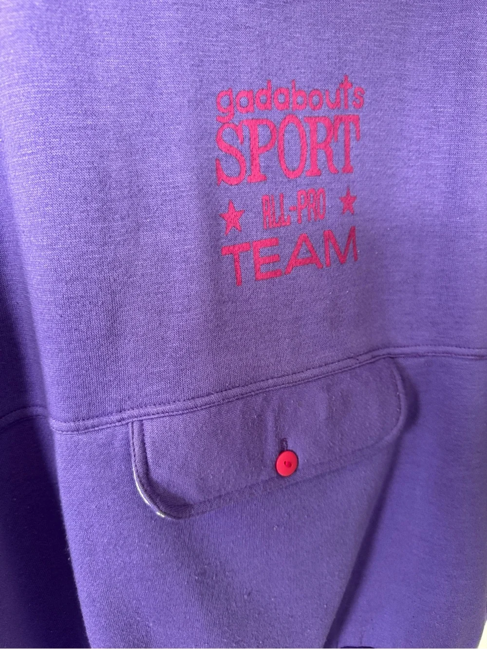 Gadabouts Vintage Purple and Pink Pullover Half Zip Sweatshirt